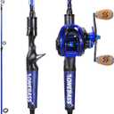 One Bass Fishing Rod and Reel Combo, IM7 Graphite 2 Pc Blank Baitcasting Combo, Spinning Rod with Super Polymer Handle