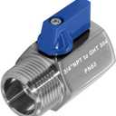 Beduan Stainless Steel 3/4 Garden Hose Female to 3/4 NPT Male Thread Shut Off Ball Valve Pipe Fitting GHT Adapter Heavy Duty Connector