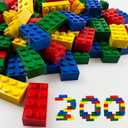 HUIZDQ 200 Piece Classic Small Building Bricks, 2x4 Bulk Bricks STEM Creative Building Toys, Red, Yellow, Blue, Green(Small Bricks, 1.25x0.62x0.47 in)