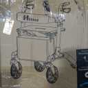 Walkers for Seniors with Seat Foldable, Rollator Walker with 4 Wheels, Narrow Rolling Walker with Brakes
