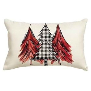 Watercolor Christmas Tree Lumbar Pillow Covers 12X20 Inch Christmas Pillow Covers Rectangle Throw Pillows Decoration for Sofa Couch Porch Outdoor(X)