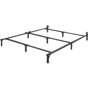 Amazon Basics Metal Bed Frame(Box Spring Required), 9-Leg Base for Box Spring and Mattress, Queen, Tool-Free Easy Assembly, 79.5" L x 59.5" W x 7" H, Black