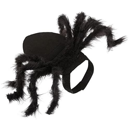 Halloween Pet Spider Costume Cosplay Horrific Furry Cat Dress Up Accessory S, Halloween Pet Spider Costume/5951 with Halloween Hat