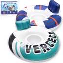 2 Packs Inflatable Pool Floats Adult Pool Chair Float Lounger Heavy Duty River Tube Floaties for Floating Lake Floats Raft with Cup Holder for Adults Kids (MIX)