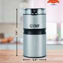 Commercial Chef Coffee Grinder, 2.1-Oz. Capacity, Kitchen Appliance Grinds Coffee, Herbs or Spices, 200 Watt, One-Touch Pulse Control, CHCG21SSA6, Stainless Steel
