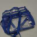 Paxiland Clear Bag for Stadium Events 12x6x12, Clear Tote Bag with Reinforced Strap, Transparent Bag for Sports Concert (Blue)