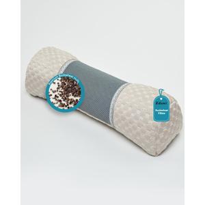 Buckwheat Cervical Pillow for Sleeping, Adjustable Roll Pillow for Neck Relief with Washable Pillowcase, Round Cylinder Bolster for Firm Support, 16x4 inch (Khaki)