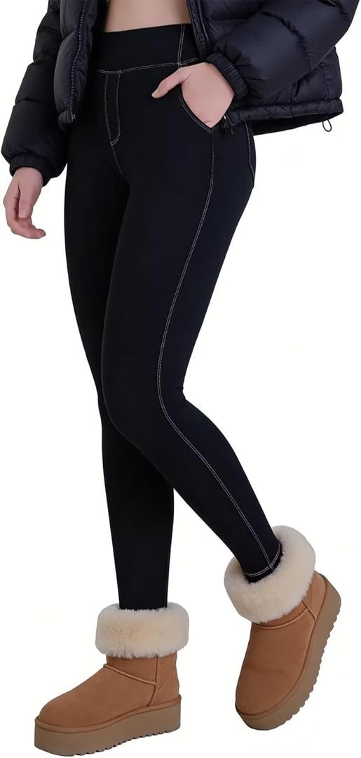 Sunzel Leggings for Women Tummy Control Compression Workout High Waisted Yoga Pants with Back Pockets (Black, XS)