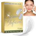 12 Count PDRN Micro Eye Patches,Dark Circle,Under Eye Patches For Puffy Eyes,Ceramides, Serum-Infused Eye With Hyaluronic Acid & Collagen,Gentle Skin-Friendly