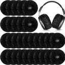 400 Pieces Disposable Headphone Covers Non-Woven Hygiene-Covers Black Sanitary Headset Covers Sweatproof Stretch Earphone Earcup Protector for Gyms, Salons & Electronics Stores(L-11 cm,Black)