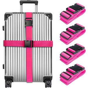 Luggage Straps for Suitcases TSA Approved, Travel Belt Suitcase Belt, Suitcase Straps TSA Approved, Luggage Belt Strap TSA Approved, Travel Straps for Luggage, Luggage Band Bag Straps, Pink