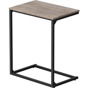 VASAGLE C Shape End Table, Small Coffee Table For Couch Or Sofa, Industrial Side Table In Living Room, Bedroom, 13.8 x 21.7 x 26 Inches, Greige and Classic Black ULNT052B02