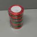 Gift Wrapping Satin Ribbon for Flower Bouquet Arts Crafts Sewing 25 Yard Each Roll Ribbon for Merry Christmas Decoration (Christmas Red Green-1, 3/8 inch Width) Pack of 6
