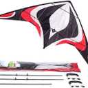 Babyeden Large Dual Line Stunt Kite, 84 Inch Wide Entry-Level Sport Kite for Adults and Teenagers (Red)