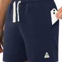 NORTHYARD Men's 7" Athletic Running Shorts with Zipper Pockets Quick Dry Lightweight Workout Gym Short (Navy, S)