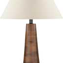 Signature Design by Ashley Danset Contemporary Wood Table Lamp with 3-Way Switch, Light Brown