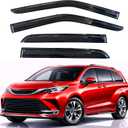 KPY Rain Guards Fit for 2021-2026 Toyota Sienna, Out-Channel Window Visors Vent Wind Deflectors 4PC, Car Accessories for 21-26 Sienna