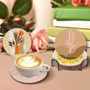 DOTSOPS 8Pack Landscape Diamond Painting Coaster with Holder 5D Diamond Art Kits for Adults Round Full Drill Beginners Gem Dots Craft Arts Supplies Party Home Decor Abstract