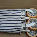 Beach Wagon for Sand with 6.7" Fat Tires, Foldable Beach Cart for Beach & Camping, Large Capacity Easy-Pull Wagon, Heritage Navy Stripe