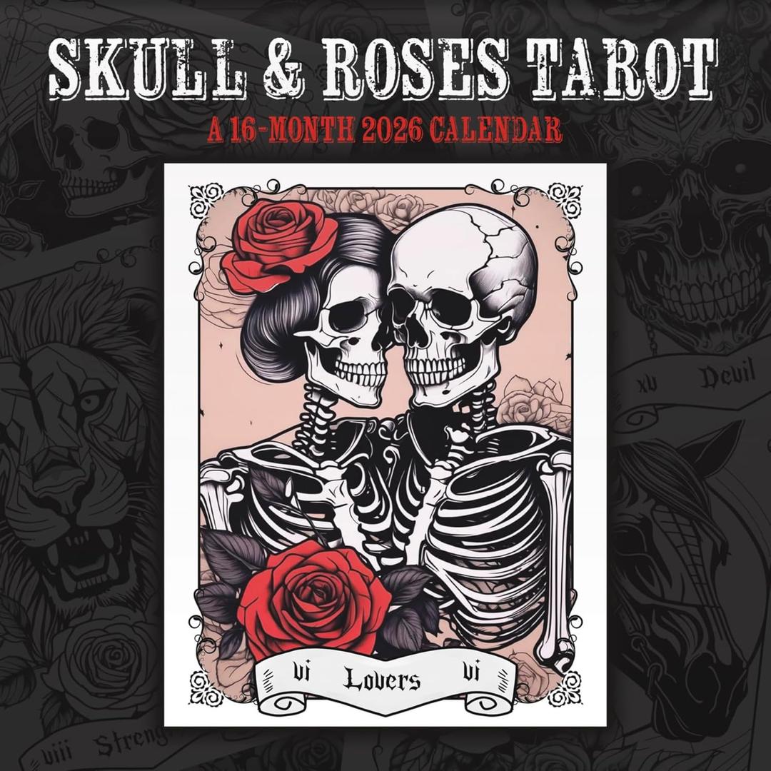 2026 Tarot - Skulls & Roses Wall Calendar