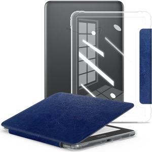 E NET-CASE Case for All-New 2024 Released & Kindle Colorsoft (2025) 7 inch Ebook Electronic Reader,Clear Back Shell Durable PU Leather Cover with Auto Sleep Wake, Deep Blue