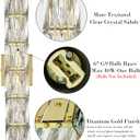SAMTEEN 24-Inch Crystal Wall Sconce Gold Sconces Wall Lighting Mid-Century Modern 6-Light Luxury Brass Glass Wall Light Fixture for Bedroom Hallway Bathroom Vanity Light Fixtures