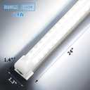 CNSUNWAY LED Shop Light 2FT, 24W 3600LM 6500K Super Bright, D-Shape, T8 Integrated LED Light Fixture, Linkable Utility Shop Lights for Cabinet, Workbench, Basement, Garage, 2-Pack