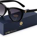 EASY READ Bifocal Reading Sunglasses for WomenFashion Sun Readers UV400 Protection(Magnification 2.50, Black)