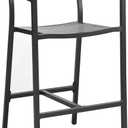 Modway Maine Aluminum Outdoor Patio Bar Stool in Brown Gray
