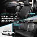 Custom for Honda Accord Seat Covers 2023 2024 2025 2026 EX and All Hybrid Model, Faux Leather Car Seats Cover Full Set (Rear Row W/40/60 Split Backrest)-Black