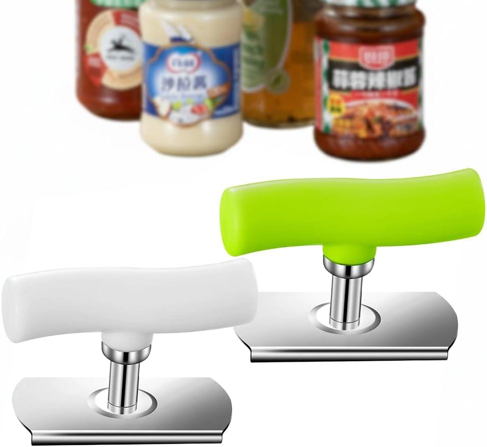 Cap Crack Jar Opener 2026 New Adjustable Multi-Lid Can Opener for Weak Hands - Ergonomic Non-Slip Grip, One-Hand Operation, Opens Bottles Cans Jars Effortlessl (White Green)