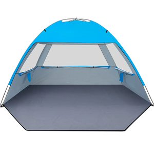 Gorich Beach Tent Sun Shelter for 3/4-5/6-7/8-10 Person with UPF 50＋ UV Protection, Lightweight & Easy Setup Beach Shade Canopy, Portable Beach Shade Tent Beach Cabana (10 person)