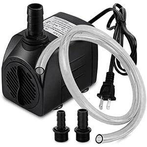 PULACO 400GPH Submersible Water Pump with 5 ft Tubing, 25W durable fountain water pump for Pond Fountain, Aquariums Fish Tank, Statuary, Hydroponics