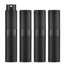 LISAPACK Atomizer Perfume 8ML Spray Bottle for Travel (4PCS), Empty Refillable Cologne Dispenser, Portable Sprayer (Black) (4 Black)