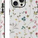 Floral Branch Case for iPhone 15 Pro Max Cute Flower Vine Pattern for iPhone 15 Pro Max Girly Trendy Slim Fit TPU Shockproof Protective Cover for Girls Women