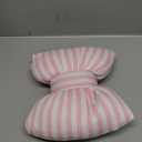 Little Pink Bow Pillows Car Decorative 10x9.5 inch, Stripes Shaped Headrest Pillow for Car Cotton Handmade Cushion Striped Case Washable Coquette for Sofa Office Neck Lumbar Aesthetic Room Home Decor