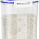 TBMax Rice Container 4 Lbs / 2 Kg Rice Dispenser with Measuring Cup, BPA-Free Plastic Kitchen Pantry Food Storage Holder for Oatmeal Flour Grain, Small Pet Cat Dog Food Container (Blue)
