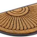 Kempf Sunburst Half Round Coco Coir Doormat, 18" x 30" - Natural Fiber Semi-Circle Welcome Mat with Non-Slip Rubber Backing - Heavy Duty Outdoor Entrance Mat for Front Door & Porch