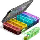 Odaro Weekly Pill Organizer 4 Times a Day, BPA Free Daily Pill Box 7 Day, Large Travel Pill Case with 28 Compartment to Hold Medicine, Vitamin and Supplement