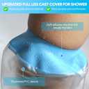 Waterproof Extra Wide Full Leg Cast Cover for Shower Adults, Extra Large Full Leg Shower Cover, Watertight Silicone Foot Protector for Plus Size Adults Surgery Shower Boot