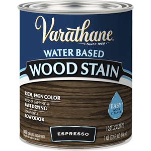 Varathane 381118 Water Based Wood Stain, Quart, Espresso