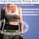Insulin Pump Belt with Mesh Pouches Easy Viewing, Breathable Insulin Pump Holder with Adjustable Waist Band, No-Buckle Diabetic Pump Sleeping/Running Belt for Men/Women(L: 32" - 43")