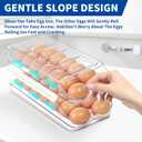 MesRosa Egg Holder for Fridge, Automatic Rolling Egg Organizer for Refrigerator, Clear Plastic Egg Container & Tray, Stackable Dispenser and Storage Bin with Sturdy Lid to Saving Space -2 Layer