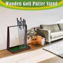 Lenwen Wooden Golf Putter Stand Golf Club Holder Stand Wooden Display Rack Floor Display Rack Club Organizer for Storage Sports Indoor Home Office Simulator Garage
