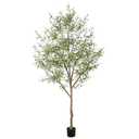 LYERSE Artificial Olive Tree 9 Feet - Tall Faux Olive Tree 9ft (108in) - Olive Trees Artificial Indoor with Natural Wood Trunk and Lifelike Fruits - Fake Olive Tree for Home House Decor Indoor