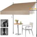 HOMEDEMO Manual Retractable Awning 79" W x 118" H,Side Bar 47-59in Patio Awning Retractable Outdoor Sunshade Shelter Height Adjustable Sunsetter Retractable Awning UV Protection for Backyard Garden