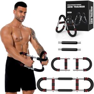 Twister Arm Trainer, Adjustable Chest Workout Equipment for Men & Women, Home Gym Strength Trainer, Muscle Builder & Strength Training for Arms, Chest (Red, 70-110lb)