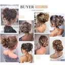 HMD 5 Pieces Messy Hair Bun Hairpiece Tousled Updo for Women Hair Extension Ponytail Scrunchies with Elastic Rubber Band Long Updo Messy Hairpiece Hair Accessories Set for Women12/24