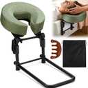 Massage Headrest for Bed with Scalp Massager Storage Bag, Adjustable Home Bed Massage Head Holder for Sleeping Mattress, Massage Face Cradle Face Down Pillow