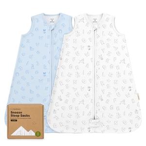 2-Pack Baby Sleep Sacks, Zipper Wearable Blanket -0.5TOG Organic Cotton,Lightweight,Soft Cozy Infant Sleeping Sack 3-6 months,Easy to Wear Small Newborn Transition Swaddles Sleepsacks(ABC Land Sky, S)